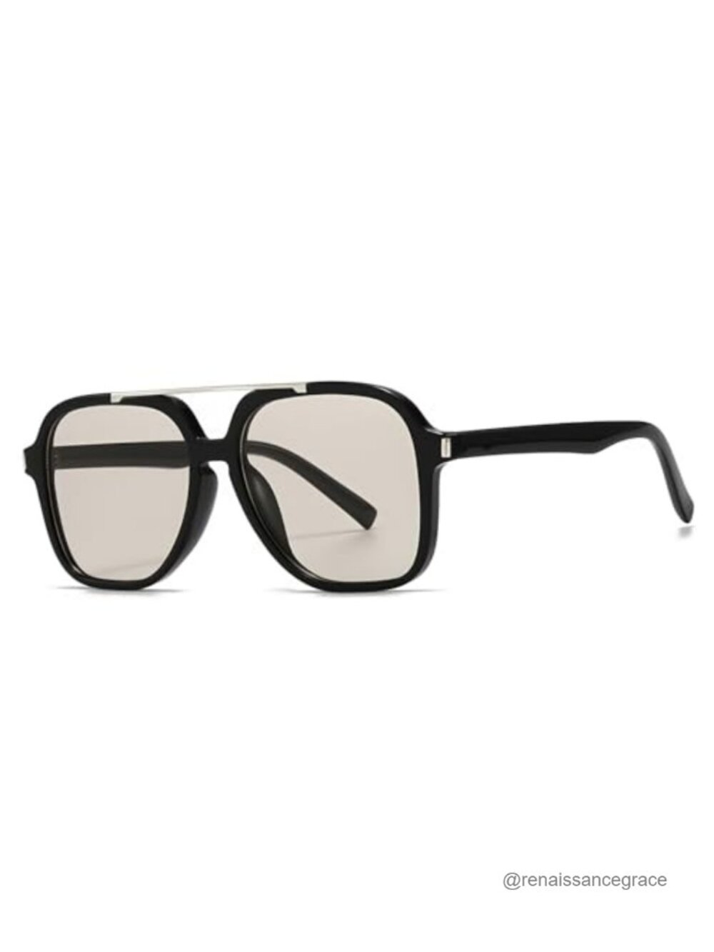 Unisex Square Aviator Sunglasses Oversized UV400 Protection Plastic Frame